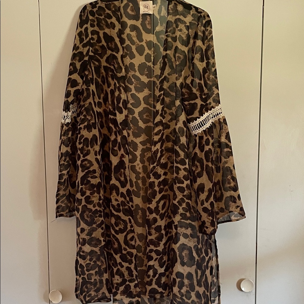 Leopard Print Sheer Duster